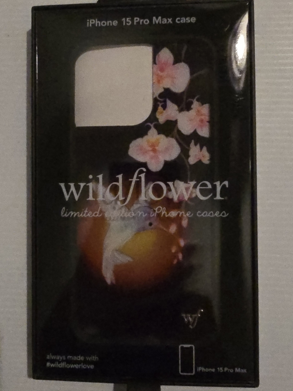 Wildflowers iPhone 15 Pro Max Case - humming bird & Pink Floral Design⁹